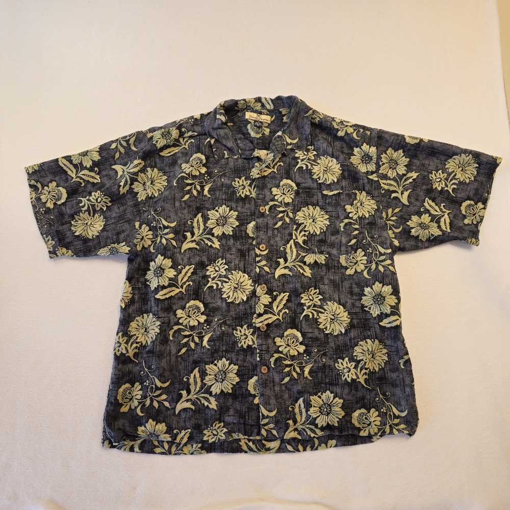Tommy‎ Bahama Floral Patterned Men's Silk  Shirt Size XL